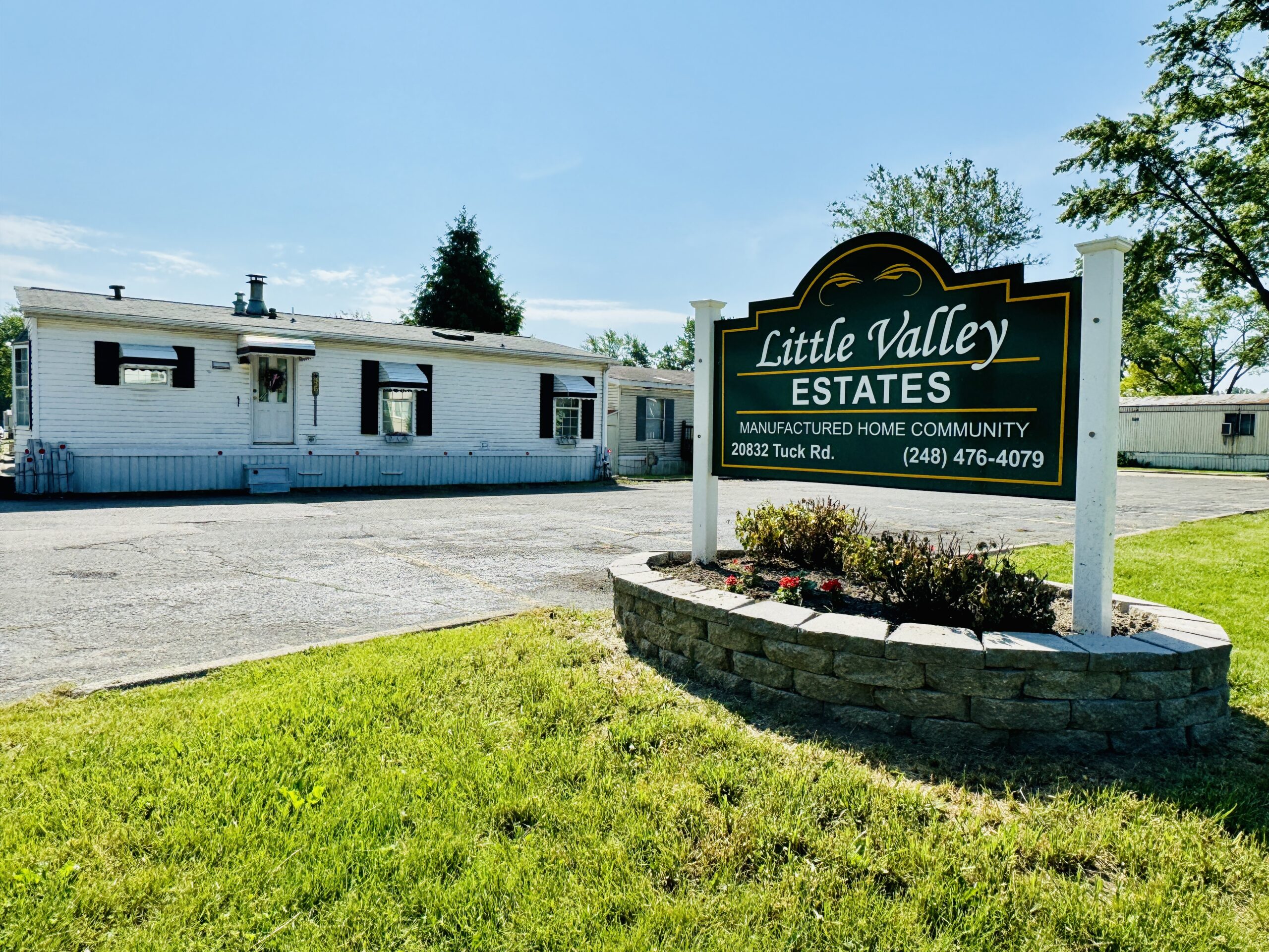 Little Valley Building with sign